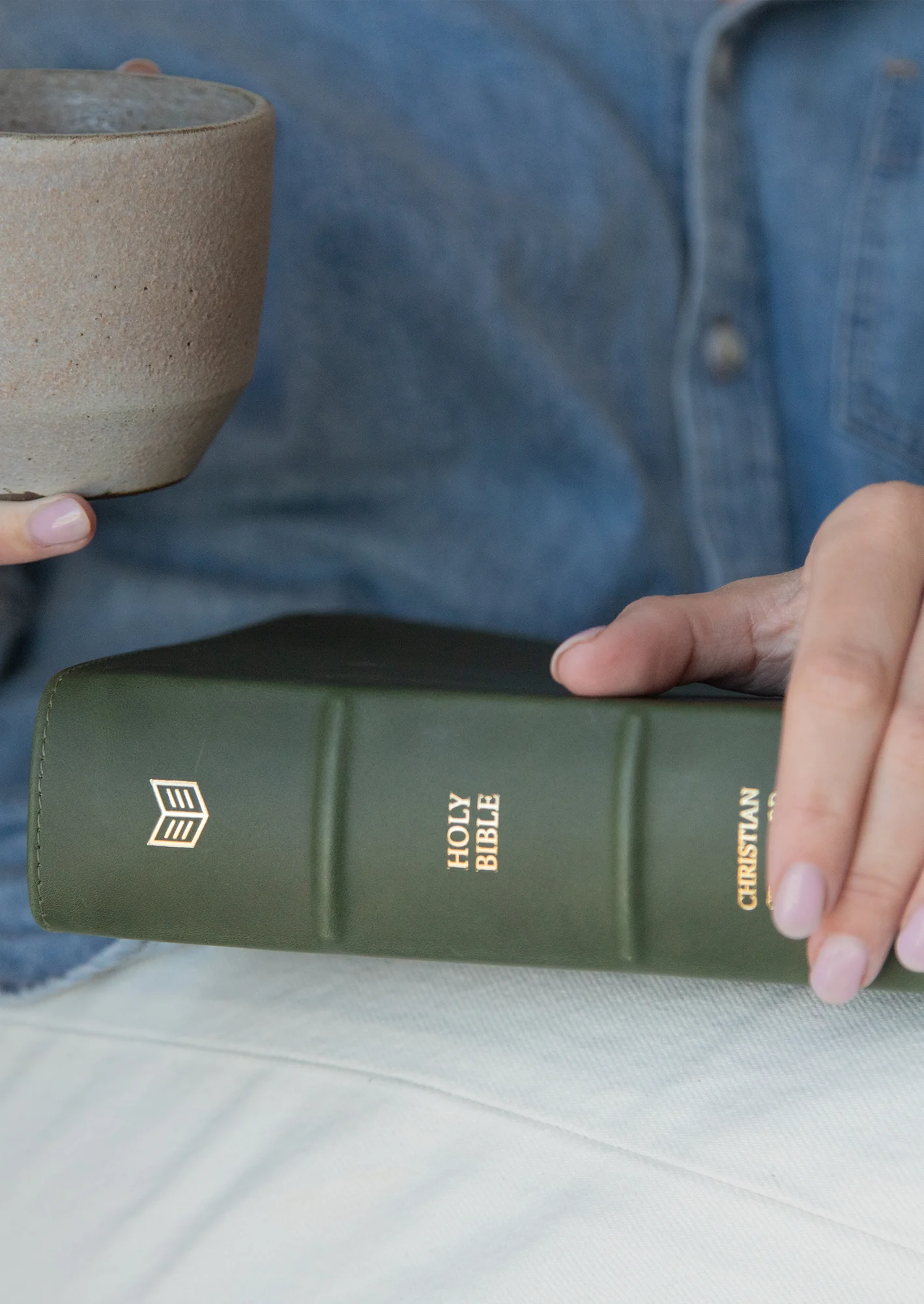 She Reads Truth Bible, Holman Handcrafted Collection, Olive Premium Calfskin - Image 2